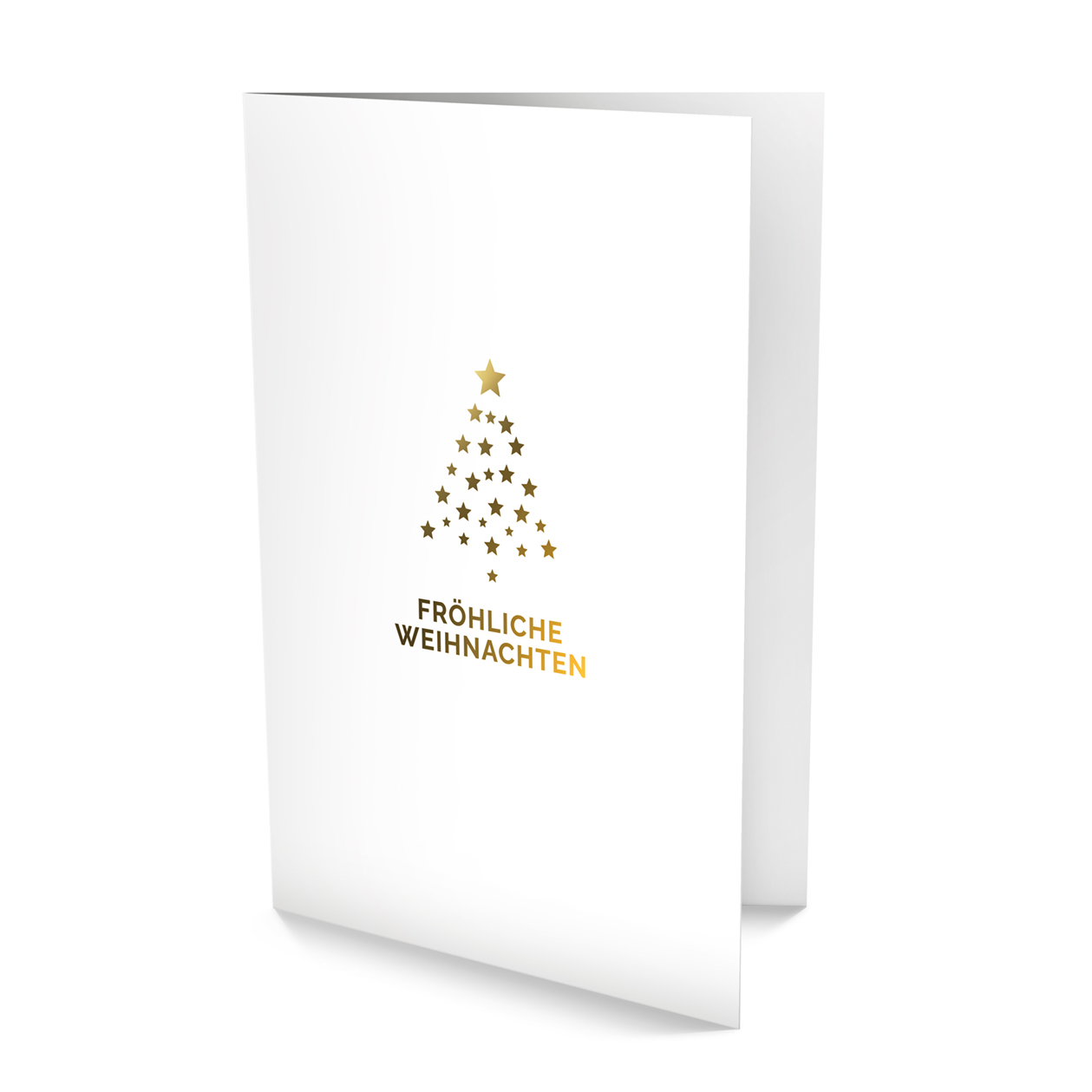 Gold-Grußkarte "Fröhliche Weihnachten" DINA6 mit goldenem Umschlag