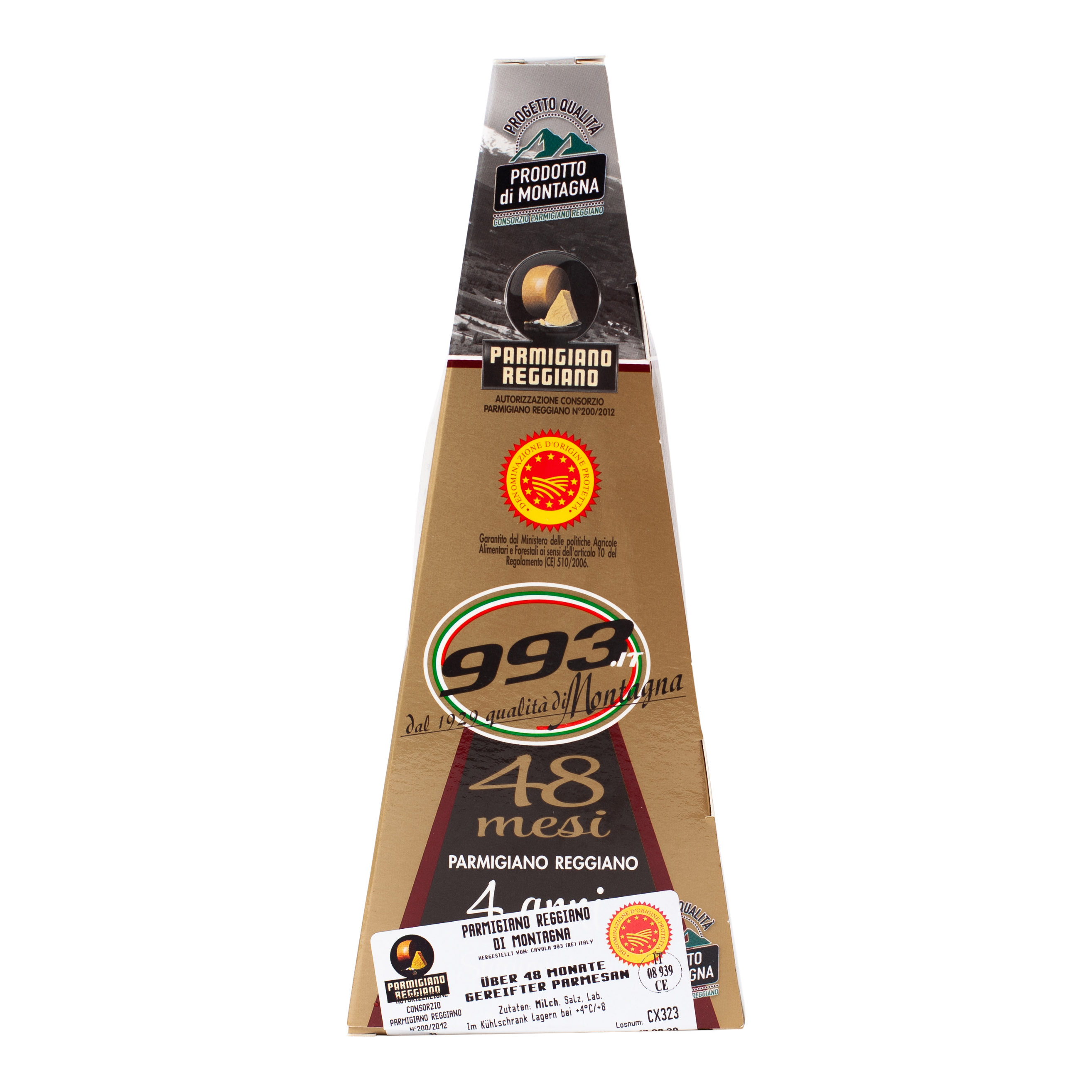 250g Parmesan 48 Monate - Parmigiano Reggiano DOP - Bergqualität