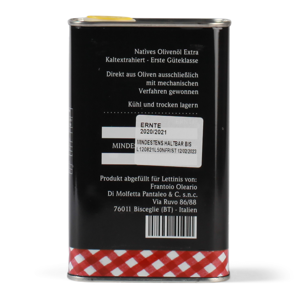 Lettinis Olivenöl Extra Vergine Apulien - Kanister 500 ml