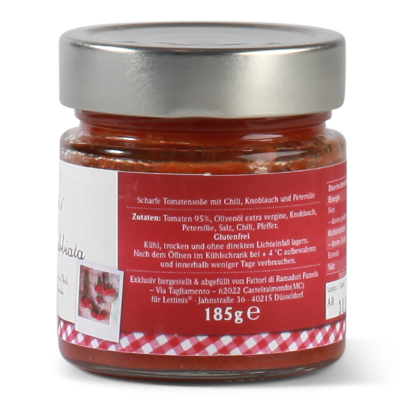 Lettinis Sugo all' Arrabbiata - Scharfe Tomatensoße mit Chilli, Knoblauch und Petersilie