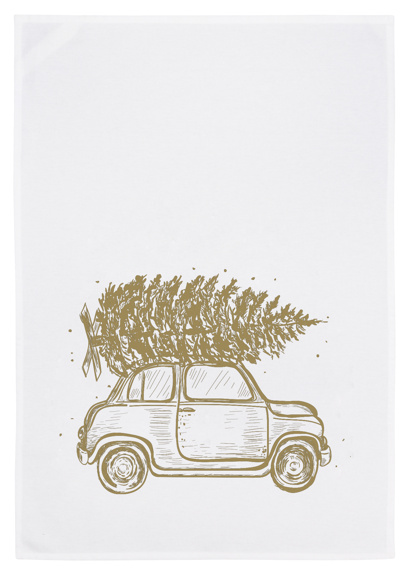 Geschirrtuch rasender Weihnachtsbaum Fiat / Weihnachten