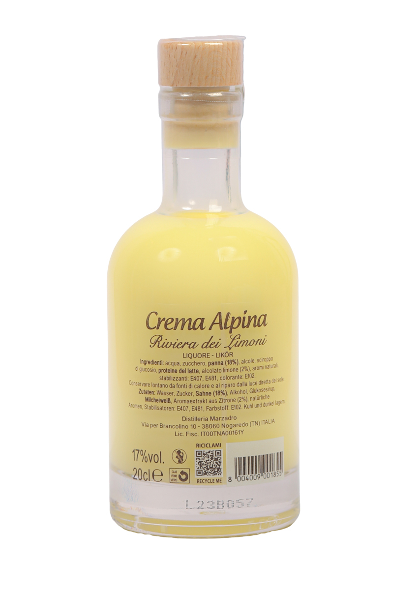 Crema Alpina Limone - Zitronencremelikör - 20cl